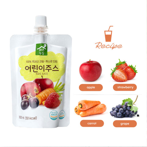 Korean Kids Juice – Natural Healthy Juice Drink for Children, 100ml x 10 Packs