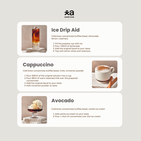 [Special Bundle 4 Bottles] Cafe Cha Cold Brew Concentrate + Cafe Cha Cold Brew Decaffeinated Concentrate