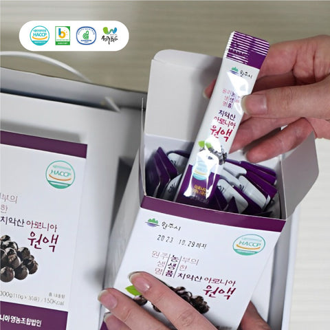 CHIAKSAN Aronia Berry Stick Juice (90ea/3boxes) / 치악산 아로니아원액 스틱파우치 300g(10g*30포*3개)