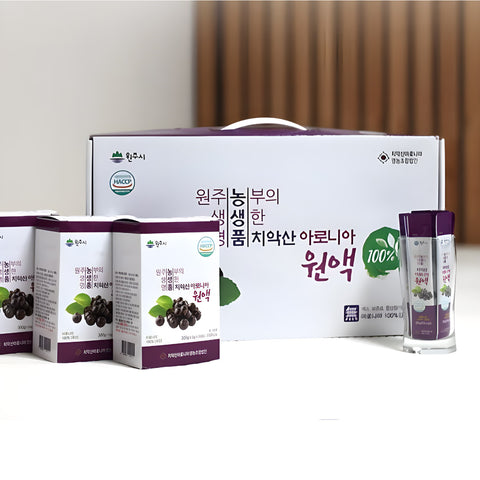 CHIAKSAN Aronia Berry Stick Juice (90ea/3boxes) / 치악산 아로니아원액 스틱파우치 300g(10g*30포*3개)