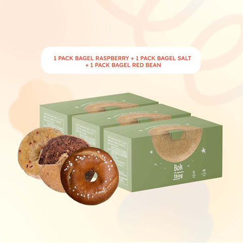 [Special Bundle 3Packs] Rich Protein Bagel (Raspberry, Salt, and Red Bean)