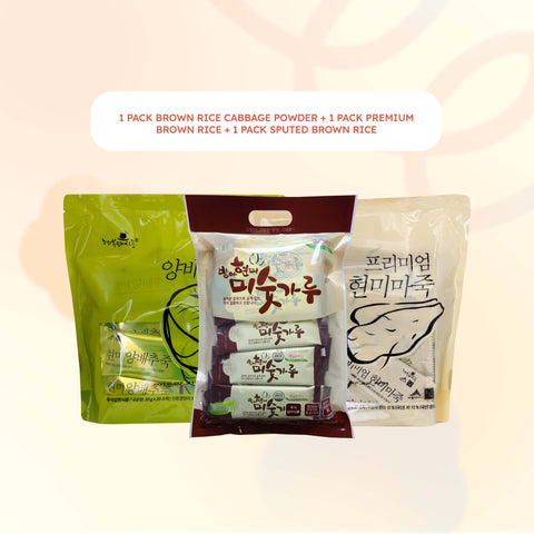 [Special Bundle 3packs] Misutgaru Powder Shake / Brown Rice Cabbage Porridge, Premium Brown Rice Porridge, and Sprouted Brown Rice Powder/ Brown Rice Misutgaru