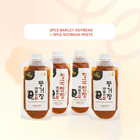 [Special Bundle 4pcs] Cheongguk Ssamjang Dipping Sauce / Seasoned Barley Soybean Paste and Seasoned Soybean Paste