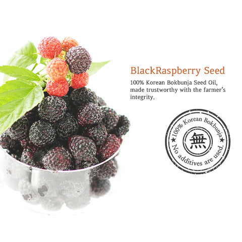 RUBUS 100% Korean Black Raspberry Seed Oil (30 capsules) / 베리너리 복분자종자유 하루 1알로 면역 챙겨요