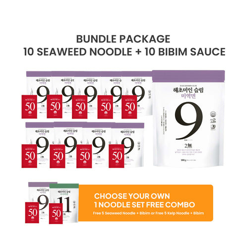 [BUY 10 GET 5 FREE] 해초미인 (Haecho Miin) Diet Friendly Seaweed and Kelp Noodle with Bibim Sauce package 다이어트 국수 패키지