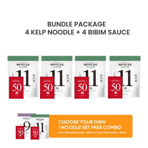 [BUY 4 GET 1 FREE] 해초미인 (Haecho Miin) Korean Diet-Friendly Noodles with Bibim Sauce – Seaweed or Kelp (한국 건강 비빔국수)