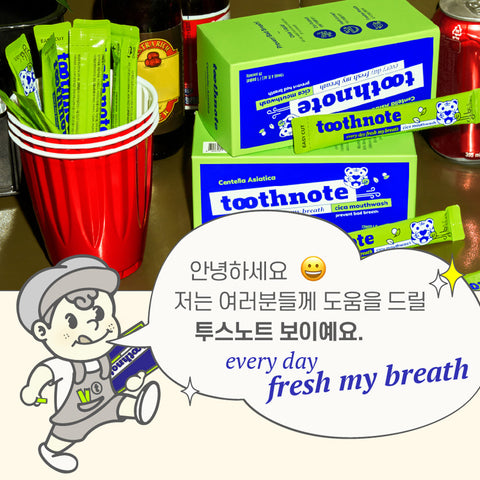 TOOTHNOTE Cica Stick Mouthwash Fresh Breath 30 packs / 시카마우스워시 30개입