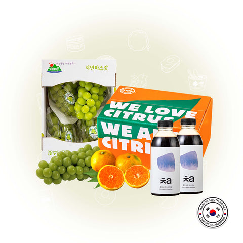 SPECIAL BUNDLE - 1 Box of Korean Fresh Fruit + Cafe Cha Cold Brew Concentrate (500ml) + Free 3pcs of Korean Seaweed