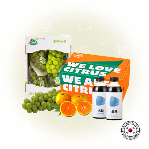 SPECIAL BUNDLE - 1 Box of Korean Fresh Fruit + Cafe Cha Cold Brew Decaffeinated (500ml) + Free 3pcs of Korean Seaweed