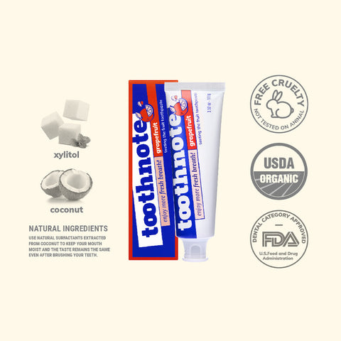 TOOTHNOTE Hydrating Toothpaste Grapefruit Flavor 100g / 수분치약 자몽향 100g