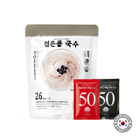 [NEW] Haechomiin Black Bean Diet Noodles – Konjac Jajangmyeon Set with Bibim/Soba Sauce / 해초미인 검은콩국수