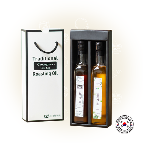 Oil Set Box Sesame Oil (250g) + Perilla Oil (250g) / 고소한 참기름 250g 고소한 들깨기름 250g