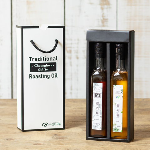 Oil Set Box Sesame Oil (250g) + Perilla Oil (250g) / 고소한 참기름 250g 고소한 들깨기름 250g