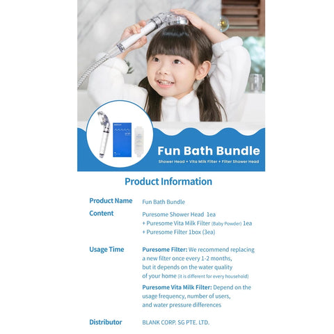 Bodyluv Fun Bath Bundle / Bodyluv Shower Bundle/Puresome Shower Head, Puresome Filter & Baby Powder Milk Filter