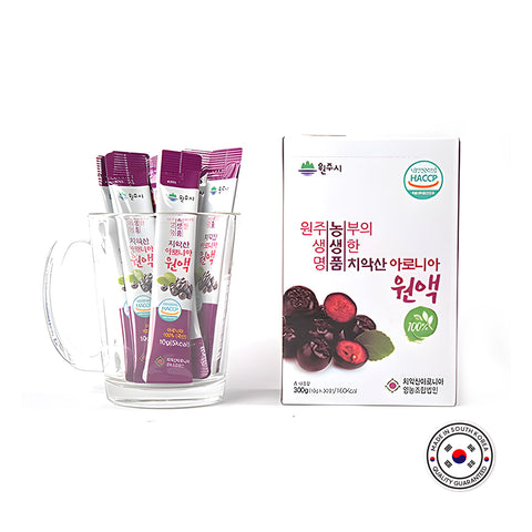 CHIAKSAN Aronia Berry Stick Juice (90ea/3boxes) / 치악산 아로니아원액 스틱파우치 300g(10g*30포*3개)