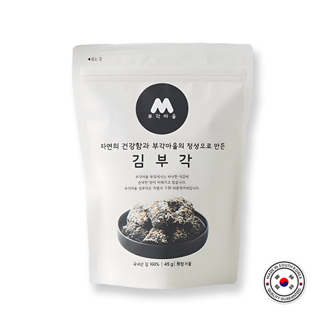 BUNDLE 2qty - BUGAK VILLAGE Korean Fried Seaweed with Glutinous Rice Paste Snack 40g (110 Pack) / 부각마을 김부각