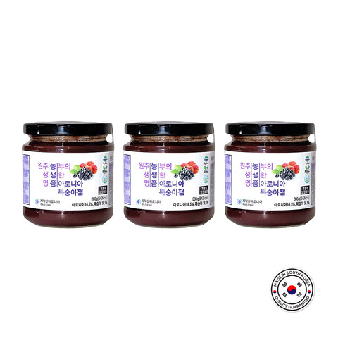 CHIAKSAN Premium Aronia Berry & Pear Jam (3ea/box) / 치악산 아로니아 복숭아잼 280g x 3