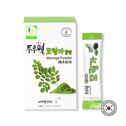 DUROOWRLL 100% Moringa Powder (2.5g*5/box) / 100% 모링가 가루 (2.5g*5/박스)