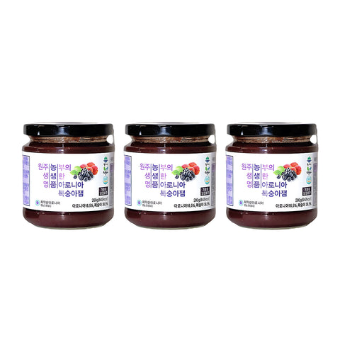 CHIAKSAN Premium Aronia Berry & Pear Jam (3ea/box) / 치악산 아로니아 복숭아잼 280g x 3