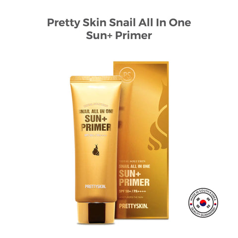 Buy multifunctional skincare in Singapore - Pretty Skin Snail All In One Sun+ Primer is a sunscreen, primer, and moisturizer in one.