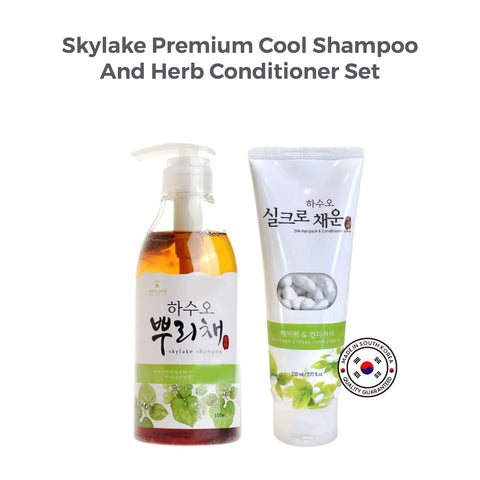 Buy Shampoo & Conditioner Set for Oily scalp & greasy hair - Skylake Premium Cool Shampoo And Herb Conditioner Set