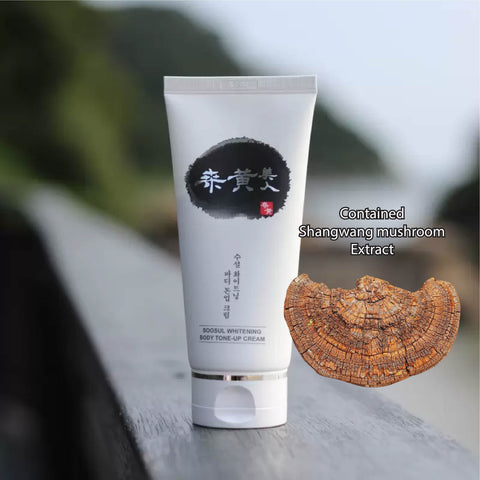 Buy brightening body care in Singapore - Soosul Whitening Body Tone-Up Cream is a luxurious body cream that helps to brighten and even out skin tone. This cream contains a blend of natural ingredients, including niacinamide, adenosine, and arbutin, which work together to improve the appearance of dark spots, discoloration, and uneven skin tone.