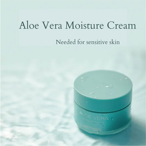 Buy moisturizer for sensitive skin in Singapore - Pretty Skin Aloe Vera Moisture Cream is a luxurious cream that helps to soothe, hydrate, and nourish your skin, leaving it soft, supple, and glowing.