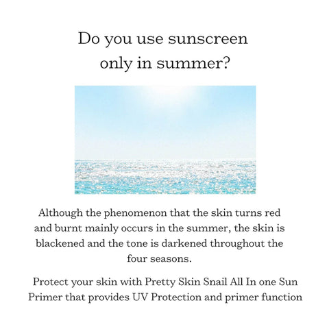 Buy korean sunscreen in Singapore - Pretty Skin Snail All In One Sun+ Primer - UV PROTECTION: Protects your skin from harmful UV rays, preventing premature aging, sunburns, and skin damage.